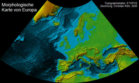 Morphologische Karte von Europa